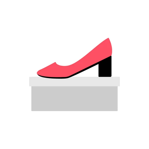 Zapatos rojos con vista lateral, perfil. Zapato clásico mujer — Vector de stock