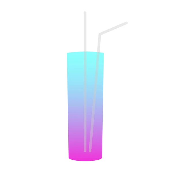 Copo de cocktail com gradiente. Forma de vidro reto — Vetor de Stock