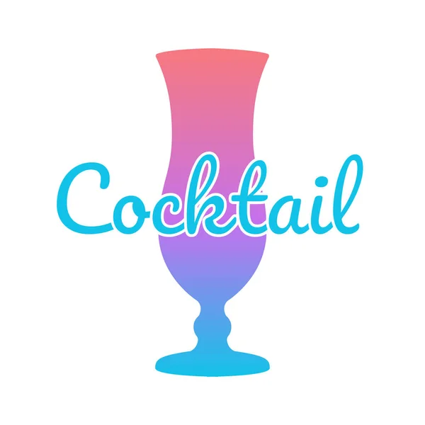 Copo de cocktail de verão com gradiente. Coquetel de inscrição — Vetor de Stock