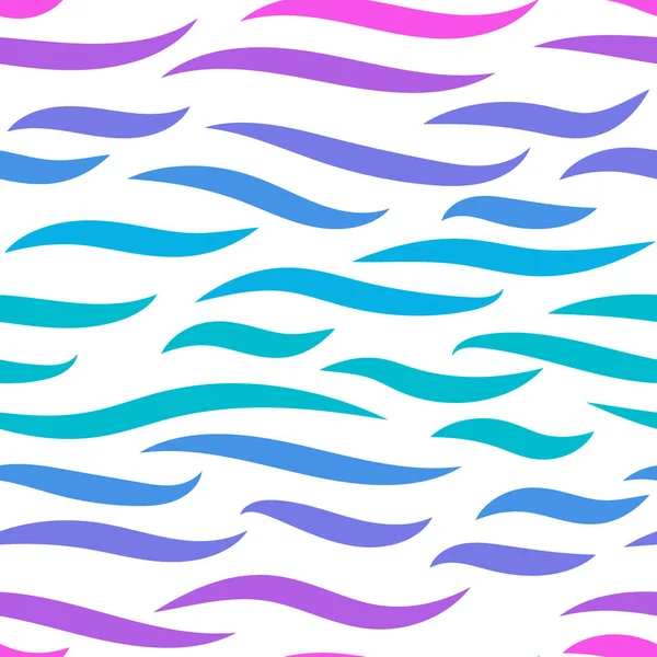 Водные волны бесшовный рисунок, кривые линии. Многоцветные ритмические волны — стоковый вектор