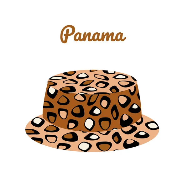 白い背景に隔離されたパナマの帽子。夏のアドレス — ストックベクタ