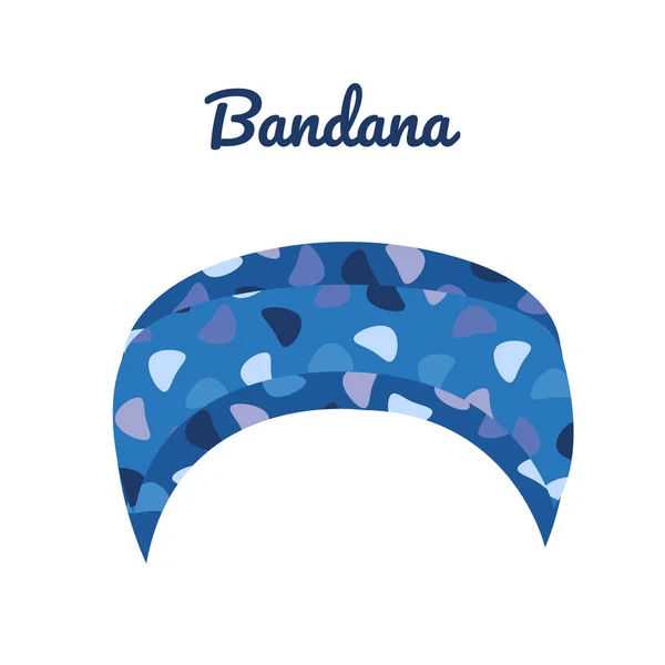 Bandana bleu avec impression. Coiffure d'été décontractée — Image vectorielle