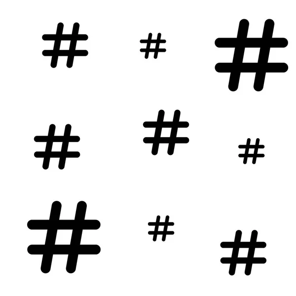 Signo de hashtag. Diferentes tamaños hashtag vector fondo — Archivo Imágenes Vectoriales