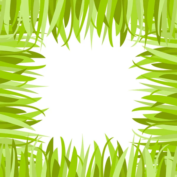 Groene gras frame. Gras in de weide. Vector illustratie — Stockvector