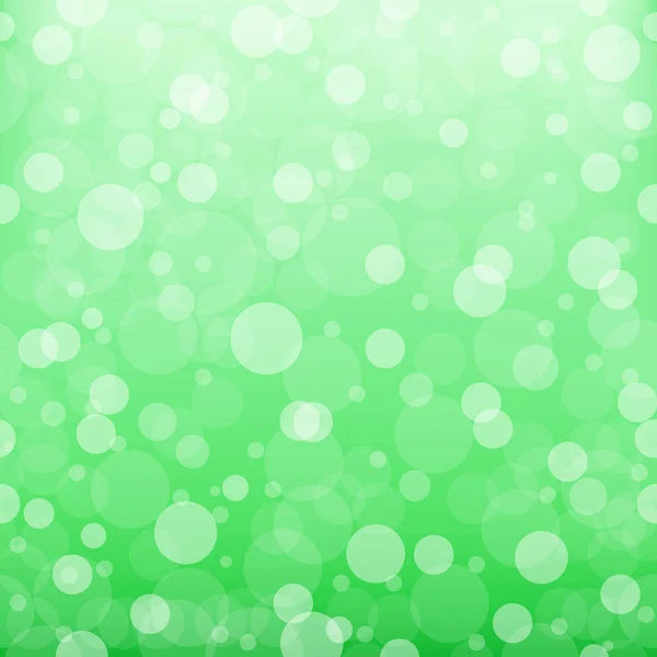 Abstracte achtergrond goud bokeh licht. Witte cirkels op een groene achtergrond. Witte cirkels op een groene achtergrond. Vector illustratie — Stockvector