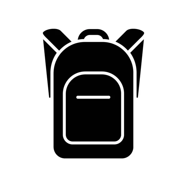 Symbol monochrome Silhouette Rucksack. stilisiertes vereinfachtes Symbol des Rucksacks. Tornister, Schulranzen, Sack. Vektorillustration — Stockvektor