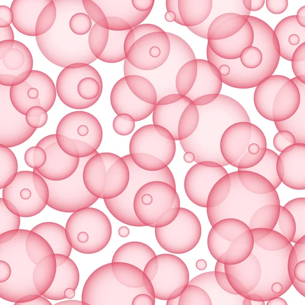 Röd gradient abstrakt modern öppenhet cirkel bakgrund. Påtvingade bollar sömlösa mönster. Bubbla vektor illustration — Stock vektor