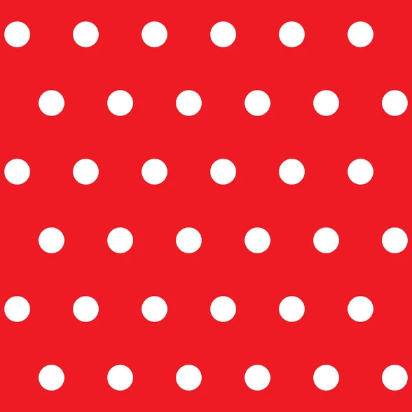 Tupfen nahtloses Muster. weißer Kreis roter Hintergrund. Vektorillustration — Stockvektor