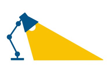 Masaüstü elektrikli masa ofis lambası. Siluet lambası, elektrik ampulü. Vektör illüstrasyon düz tasarım Beyaz arka plan üzerinde izole