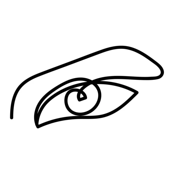Een vrouw met een abstract oog, een lijntekening. Handgetekende schets illustratie. Doorlopende lijn. Vectorillustratie — Stockvector