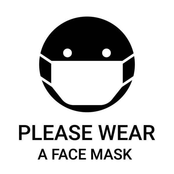 Por Favor Use Una Máscara Facial Firme Cabeza Personas Con — Archivo Imágenes Vectoriales