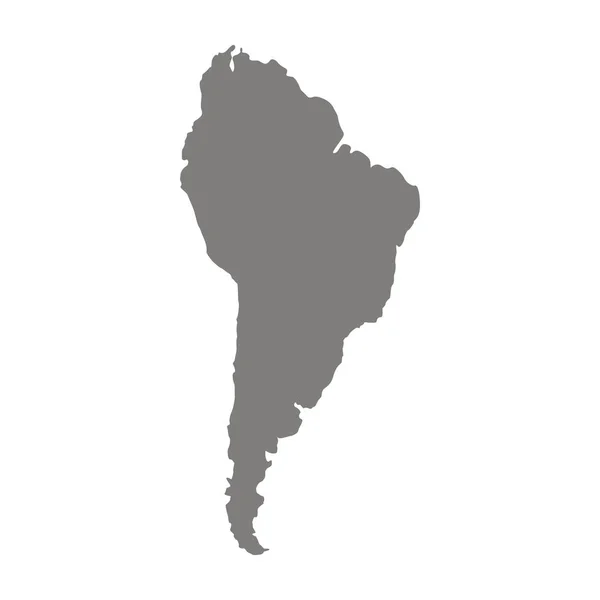 Südamerika Abstrakte Silhouettenkarte Des Kontinents Graue Hintergrundregion Vektor — Stockvektor