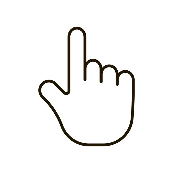 Handwijzer Bewerkbaar Pictogram Cursor Teken Met Vinger Klik Vector Witte — Stockvector