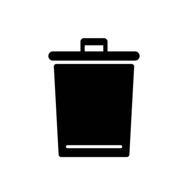 Çöp kutusu simgesi. Çöp torbası, çöp tabelası. Çöp geri dönüşümü. Vektör
