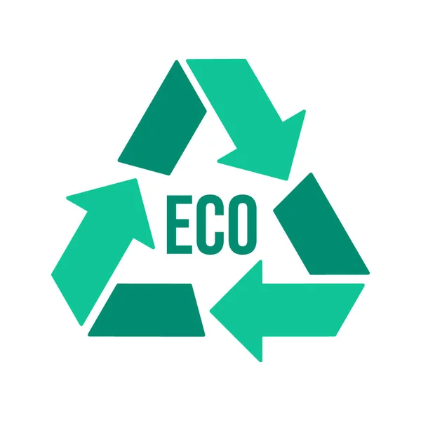 Reciclaje Reutilizar Eco Icono Verde Reducir Consumo Flechas Circulares Procesando — Vector de stock