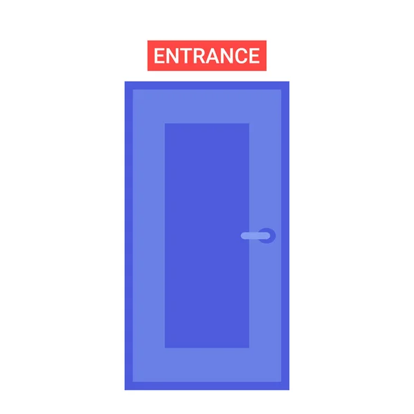 Closed door with a sign entrance. Vector — Stock Vector