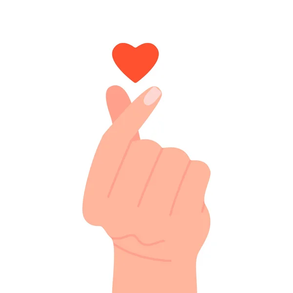 Korean Heart Sign Love Message Hand Gesture Finger Love Symbol — Stock Vector