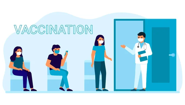 Вакцинація Людей Профілактики Імунізації Лікування Від Вірусних Інфекцій Кількість Чоловіків — стоковий вектор