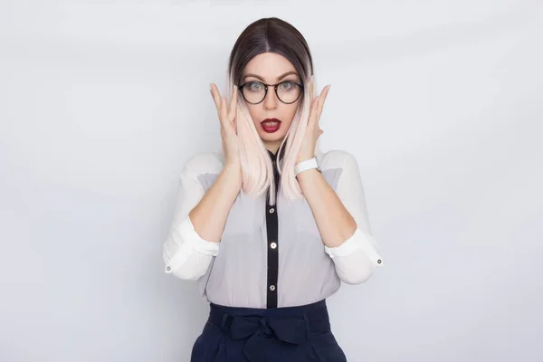 Image of beautiful business woman wearing glasses — Stock Photo, Image