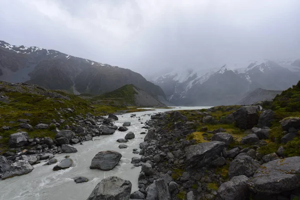 Vista Panoramica Della Baia Montagna Con Parti Ghiacciaio Acqua — Foto Stock