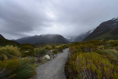 Boş yol soğuk sonbahar dağlarda panoramik manzaralı
