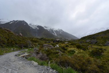 Boş yol soğuk sonbahar dağlarda panoramik manzaralı