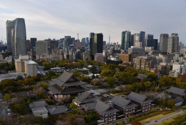 güneşli sabah cityscape Tokyo Prince Hotel panoramik görünümü, Japonya 