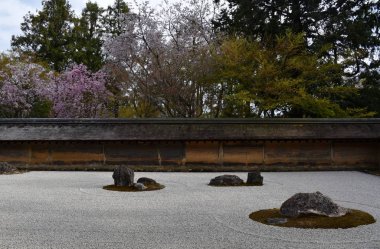 Zen Rock Garden in Ryoanji Temple, Kyoto, Japan clipart