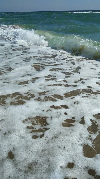 Morze Białe Pianki Brzegu Morza — Zdjęcie stockowe
