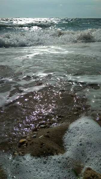 White Sea Foam Seashore — Stock Photo, Image