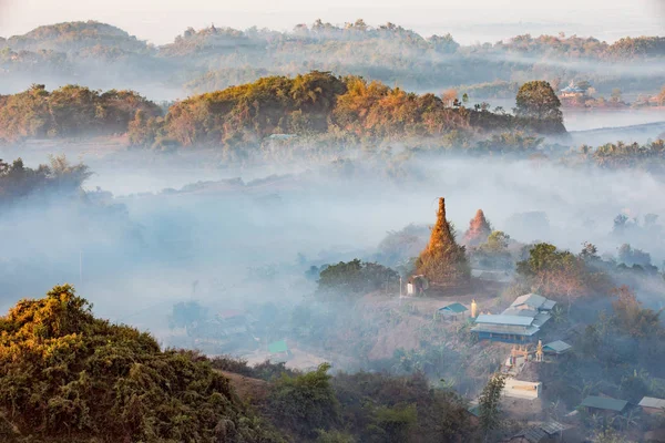 A temple surrounded by nature to pray to buddha from sunrise to sunset