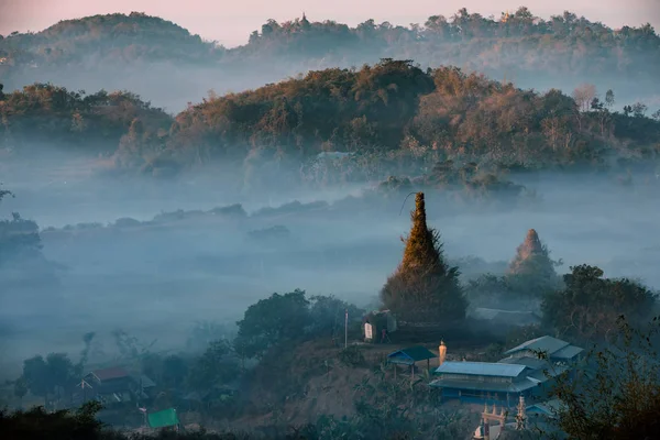 A temple surrounded by nature to pray to buddha from sunrise to sunset