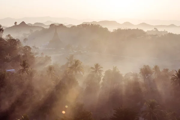 A temple surrounded by nature to pray to buddha from sunrise to sunset