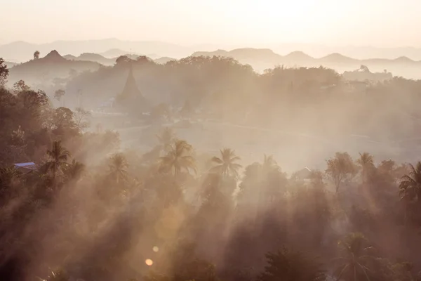 A temple surrounded by nature to pray to buddha from sunrise to sunset