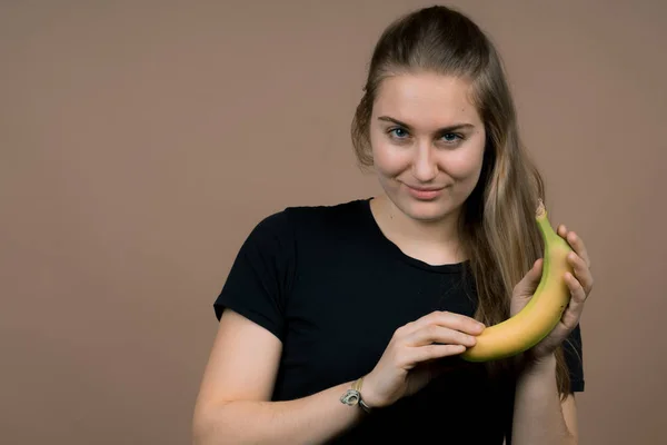 cute girl with a banana