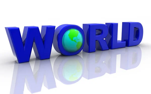 Illustration Word World Globe — Stock Photo, Image