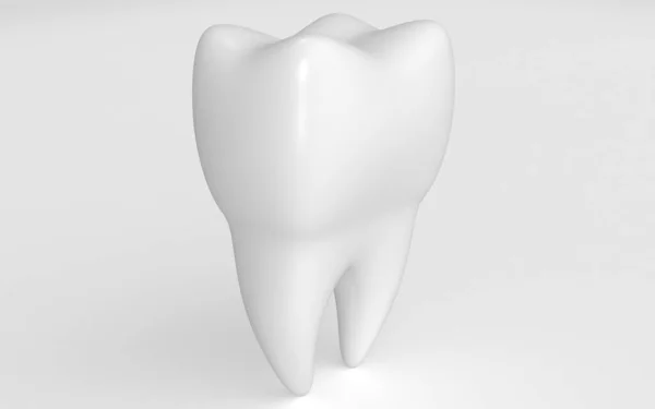 白色背景下牙齿的3D图像 — 图库照片