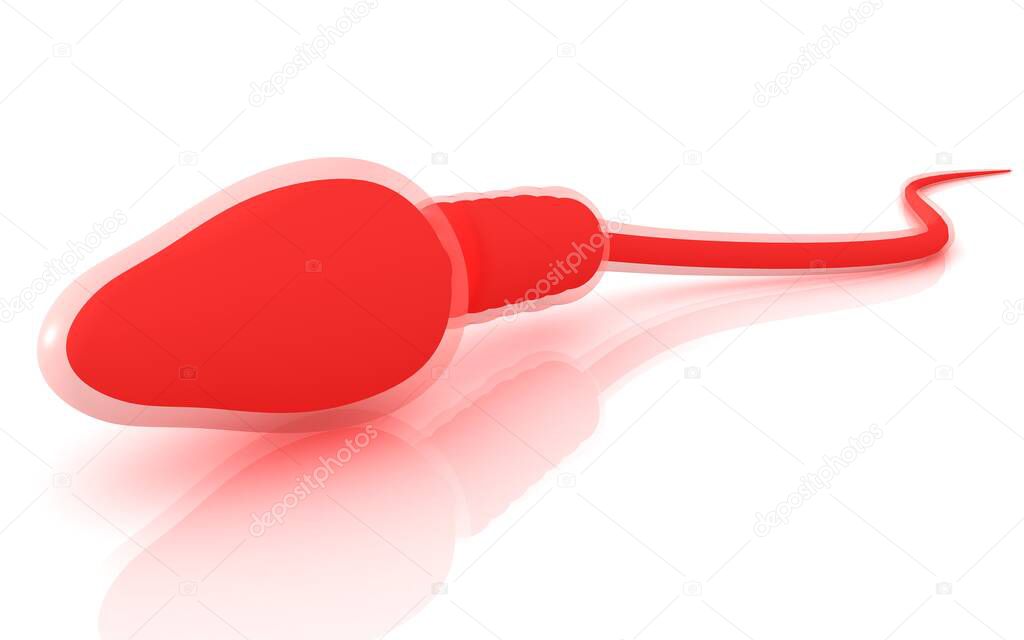 3D illustration of sperm on white background