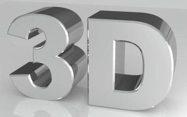 Beyaz arkaplanda 3B harfinin 3 boyutlu çizimi