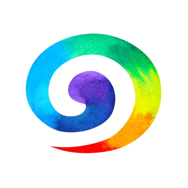 7 Farben Chakra-Symbol Spiralkonzept, Aquarellmalerei — Stockfoto