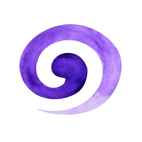 Cor violeta do conceito espiral símbolo chakra coroa, pintura aquarela — Fotografia de Stock