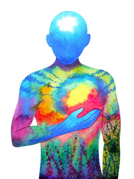 ay el resim güneş insan kalp tutmak suluboya