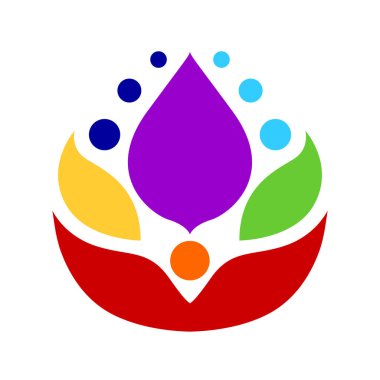 7 çakra renk simgesi simge logo işareti, çiçek, vektör tasarım