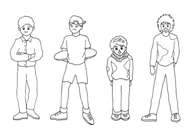 ayarlamak el illüstrasyon çizim kişi kroki tasarlamak vektör çizim