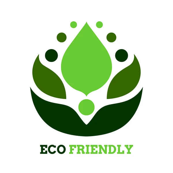 Gambar desain simbol vektor ikon logo ramah pohon daun eco - Stok Vektor
