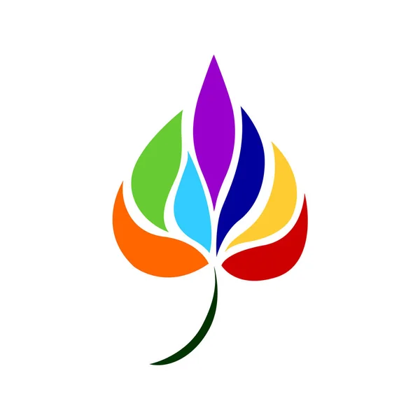 7 couleur chakra icône symbole logo signe, fleur florale, illustration vectorielle de conception — Image vectorielle