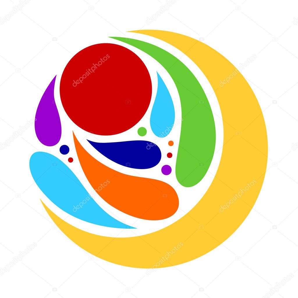 7 chakra color abstract symbol logo icon sign vector illustration design