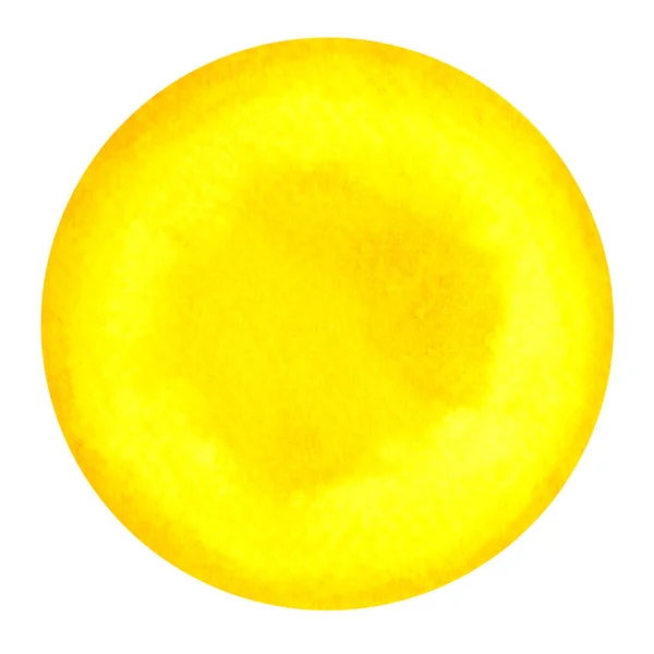 노란 색상 차크라 기호 태양 신경 총 개념, 수채화 그림 — 스톡 사진