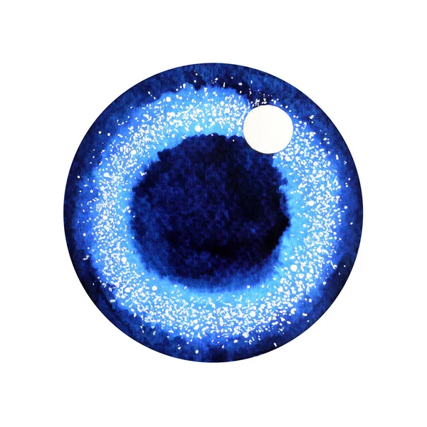 Indigo-Farbe des Chakra-Symbols drittes Auge Konzept, Blume Blumen, Aquarellmalerei — Stockfoto