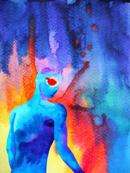 抽象的な怒っ男スプラッシュ背景水彩画のイラスト — ストック写真